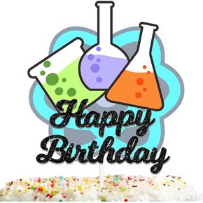 الكيمياء عيد ميلاد سعيد كعكة توبر العلوم موضوع أسود بريق ديكور الحفلات يختار لمستلزمات زينة الحفلات المختبرية