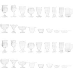 Vaguelly 34pcs Candy Model Miniature Wine Glasses Miniature Drinking Cups Decoration Miniature Cup Mini House Accessories Dollhouse Accessories Cups Model Water Cup Plastic Course