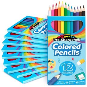 V-Opitos Bulk 12 Colored Pencils, 14 Packs Pre-sharpened Coloring Pencils for Kids, School Supplies for Teachers, Ideal Back to School Supplies & Classroom Prizes