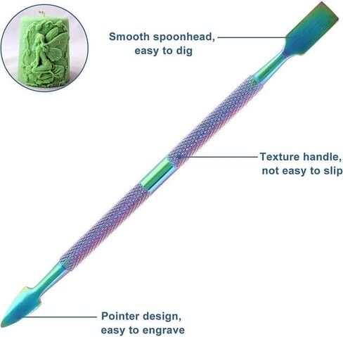 مجموعة أدوات نحت الشمع بألوان قوس قزح مكونة من 3 قطع، أدوات تشكيل الشمع مزدوجة الأطراف، أدوات النحت المصنوعة من الفولاذ المقاوم للصدأ تستخدم بشكل متكرر وآمنة ومريحة للحمل والسيراميك والفخار in Kuwait