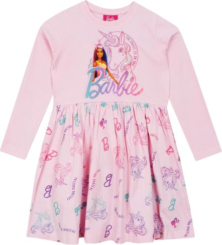 Barbie Dress | Short Sleeve Girls Unicorn Dress | Skater Dress for Girls in Saudi Arabia