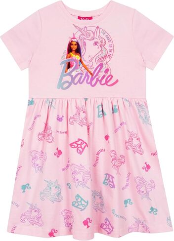 Barbie Dress | Short Sleeve Girls Unicorn Dress | Skater Dress for Girls in Saudi Arabia