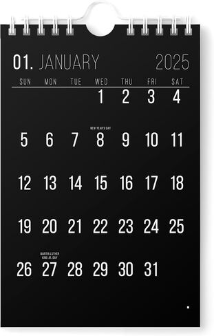Mini Calendar 2025 - Vertical 6x9 2025 Wall Calendar Runs Until June 2026 - Easy Planning with the Small Aesthetic Desk Calendar 2025-2026 Monthly - Karto - All Black in Saudi Arabia