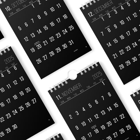 Mini Calendar 2025 - Vertical 6x9 2025 Wall Calendar Runs Until June 2026 - Easy Planning with the Small Aesthetic Desk Calendar 2025-2026 Monthly - Karto - All Black in Saudi Arabia