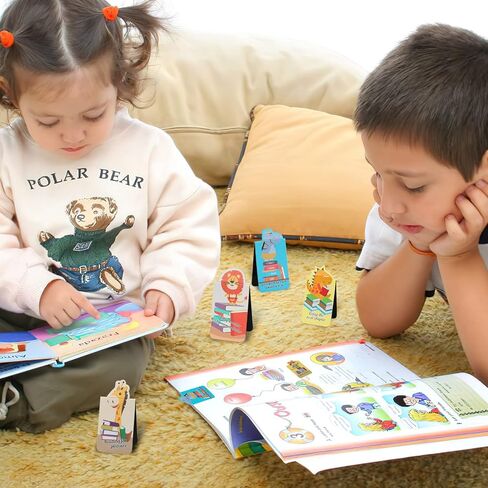 24 قطعة من الإشارات المرجعية المغناطيسية، مجموعة الإشارات المرجعية المغناطيسية للحيوانات، الإشارات المرجعية المغناطيسية للأطفال والمدرسة والطلاب ومستلزمات القراءة المكتبية (12 نمطًا، 5.5 × 3 سم) in Kuwait