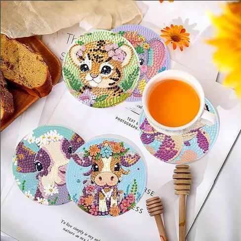 8 PCS Diamond Painting Coasters Kits, DIY Snowman Diamond Art Coasters with Holder, Diamond Winter Coasters Crafts for Adult,Beginner Diamond Art Crafts Supplies in Saudi Arabia