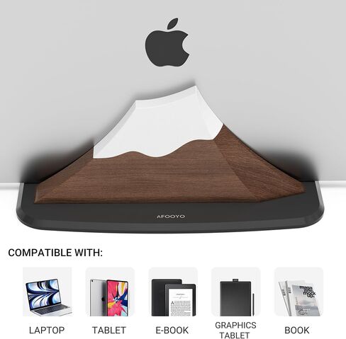 Vertical Laptop Stand - Snow Peak-Shaped Wooden Holder Dock Compatible with MacBook, Surface, Chromebook, Dell & More - Space-Saving Design for All Laptops,Walnut Finish in Kuwait