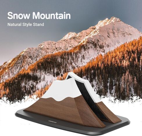 Vertical Laptop Stand - Snow Peak-Shaped Wooden Holder Dock Compatible with MacBook, Surface, Chromebook, Dell & More - Space-Saving Design for All Laptops,Walnut Finish in Kuwait
