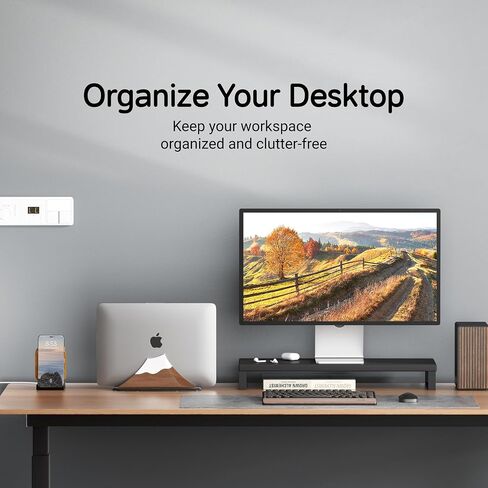 Vertical Laptop Stand - Snow Peak-Shaped Wooden Holder Dock Compatible with MacBook, Surface, Chromebook, Dell & More - Space-Saving Design for All Laptops,Walnut Finish in Kuwait