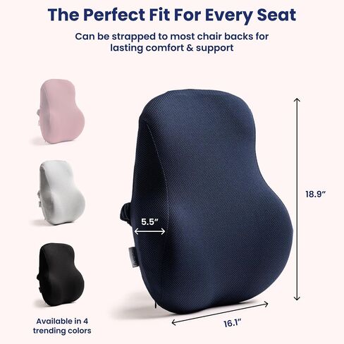 Coushy| Ergonomic Back Relief Cushion| Office Desk Accessories: Chair Cushions, Car Seat Cushion, Office Chair Cushion for Back-Supporting Lumbar Support Pillow for Back Pain (Black) in Saudi Arabia