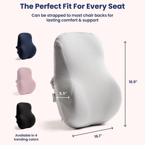 Coushy| Ergonomic Back Relief Cushion| Office Desk Accessories: Chair Cushions, Car Seat Cushion, Office Chair Cushion for Back-Supporting Lumbar Support Pillow for Back Pain (Black) in Saudi Arabia