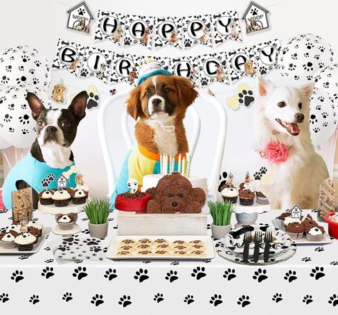 162 قطعة من لوازم حفلات الكلاب - مجموعة أدوات مائدة للحفلات بطابع هزلي للجرو، بما في ذلك الأطباق والمناديل ومفارش المائدة والشوك، تكفي 40 ضيفًا in Kuwait