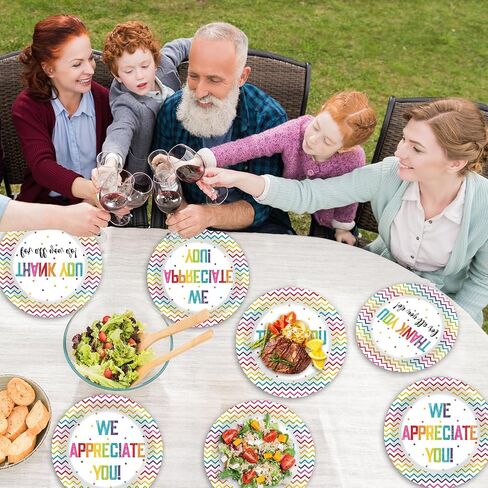 48PCS Thank You Plates We Appreciate You Party Supplies Appreciation Tableware Thankful Plate Disposable Paper Plate for Teacher Doctor Staff Congratulation Graduate Party Favors 6.7*6.7inch in Saudi Arabia