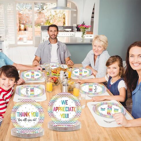 48PCS Thank You Plates We Appreciate You Party Supplies Appreciation Tableware Thankful Plate Disposable Paper Plate for Teacher Doctor Staff Congratulation Graduate Party Favors 6.7*6.7inch in Saudi Arabia
