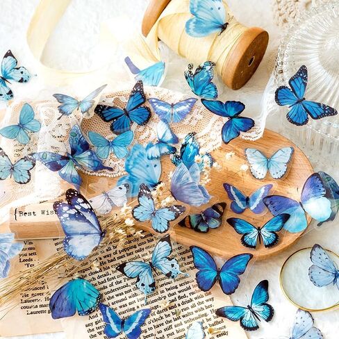 320Pcs Transparent Sticker Bag Self-Adhesive Stickers for Scrapbooking Journaling Tulip Rose Butterfly Feather Fern Stickers for Handmade Bookmark Card DIY Handcraft Junk Journal (320pcs Feather A) in Saudi Arabia
