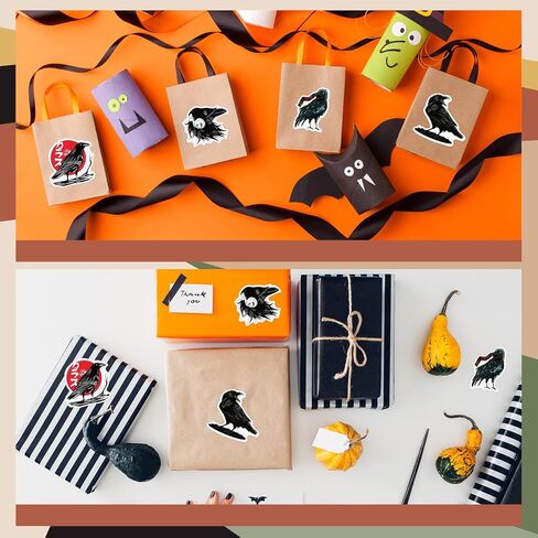 Colarr 96 قطعة ملصقات الغراب ملصقات الهالوين ملصقات الطيور الغراب ملصقات جرافيتي رائعة من الفينيل مقاومة للماء ملصقات الطيور العصرية لزجاجة المياه والدراجات النارية ولوح التزلج والكمبيوتر المحمول وشارات الأمتعة in Kuwait