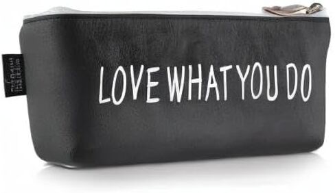 cobee Inspirational Leather Pencil Case, Motivational Pen Pouch Bag Gift Zipper Pen Holder Stationery Bag Makeup Bags Cosmetic Bags for Office Supplies(Black) in Saudi Arabia