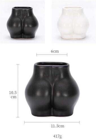 Funny Pen Holder Body Shaped Succulent Planter Small Indoor Outdoor Plant Pot, Makeup Brush/Toothbrush Holder Home Decor School Office Gifts Desk Organizer (White) in Saudi Arabia