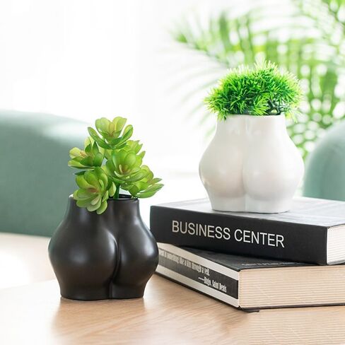 Funny Pen Holder Body Shaped Succulent Planter Small Indoor Outdoor Plant Pot, Makeup Brush/Toothbrush Holder Home Decor School Office Gifts Desk Organizer (White) in Saudi Arabia