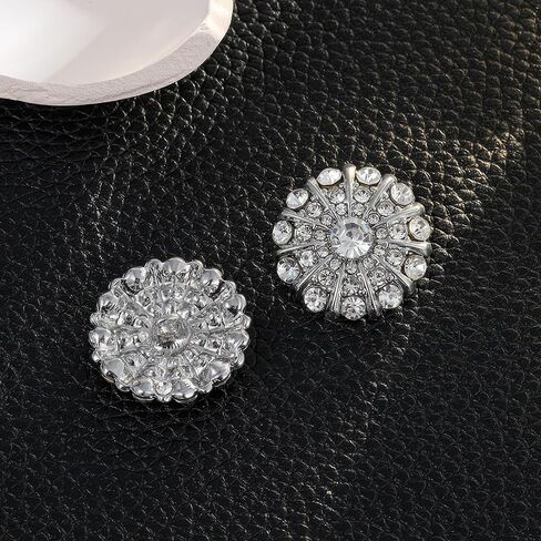 10 Pcs Rhinestone Buttons, Crystal Applique Embellishments for Sew on Clothes DIY Jewelry Decoration Crafts Wedding Party Bouquet, Clear in Saudi Arabia