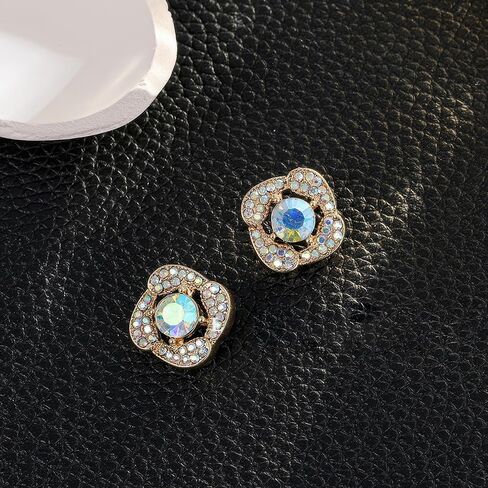 10 Pcs Rhinestone Buttons, Crystal Applique Embellishments for Sew on Clothes DIY Jewelry Decoration Crafts Wedding Party Bouquet, Clear in Saudi Arabia