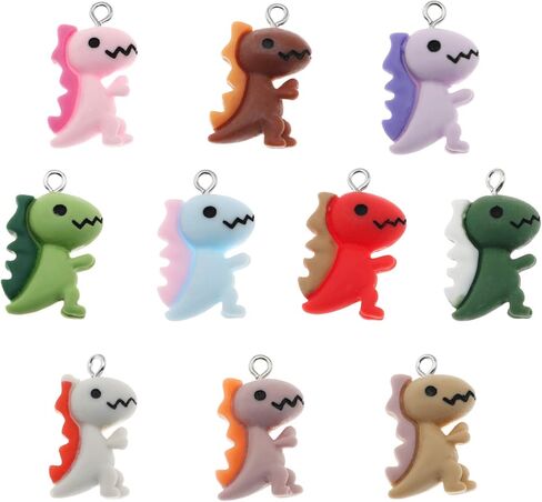 10 قطع ديناصور صغير قلادة سحر يخطئ سوار DIY صنع المجوهرات صياغة (عشرة ألوان) in Kuwait