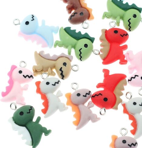 10 قطع ديناصور صغير قلادة سحر يخطئ سوار DIY صنع المجوهرات صياغة (عشرة ألوان) in Kuwait