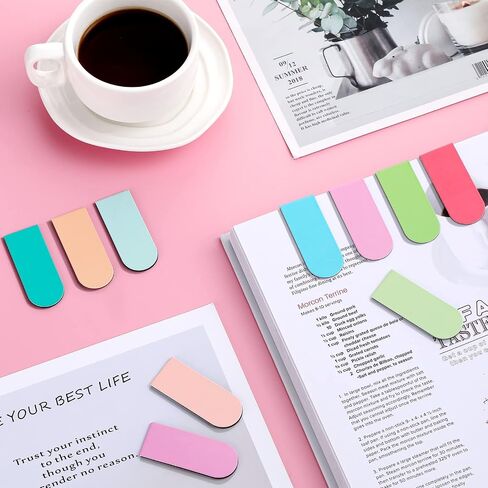 Yeaqee 130 Pcs Magnetic Bookmarks Bulk, Cute Bookmarks, Book Marker Clip, Planner Bookmark Clip, Magnetic Page Markers, Reading Accessories, for Lovers Women Men Teachers Students Kids, 0.8x2 Inch in Saudi Arabia