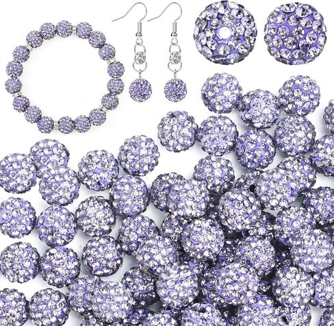 U-LIAN 100 جهاز كمبيوتر شخصى 10mm حجر الراين الخرز البط البري لامعة جولة ديسكو الكرة الخرز السائبة بوليمر كلاي حجر الراين الخرز جولة كريستال الماس الخرز لسوار قلادة القرط صنع المجوهرات in Kuwait
