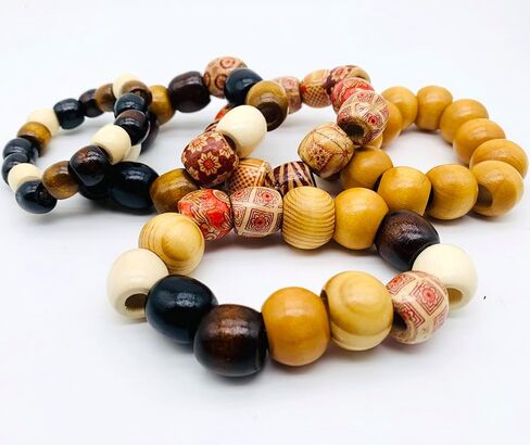 700Pcs European Loose Beads Painted Assorted African Beads Macrame Supplies Beads Craft Jewelry Wood Beads for Jewelry Making DIY Bracelet Necklace Hair Crafts in Saudi Arabia