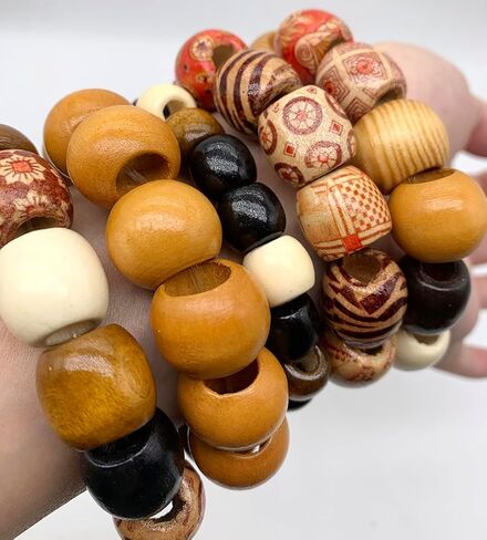 700Pcs European Loose Beads Painted Assorted African Beads Macrame Supplies Beads Craft Jewelry Wood Beads for Jewelry Making DIY Bracelet Necklace Hair Crafts in Saudi Arabia