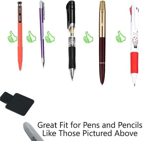 5 Pcs Black Pen Holder Self-Adhesive Loop Design Notebook Journals Calendars Accessories Useful and Attractive Desk Supplies Holders and Pencil Holders in Saudi Arabia