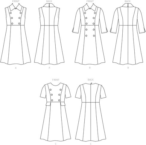 Butterick Misses' A-Line Shaped Dress Sewing Pattern Kit, Design Code B6871, Sizes 14-16-18-20-22 in Kuwait