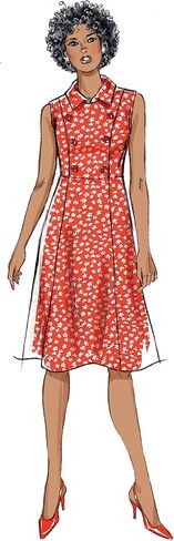 Butterick Misses' A-Line Shaped Dress Sewing Pattern Kit, Design Code B6871, Sizes 14-16-18-20-22 in Kuwait