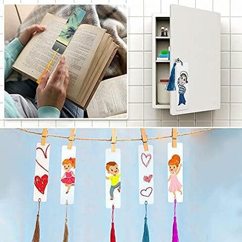 التسامي المرجعية فارغة الإشارات المرجعية المعدنية الفارغة مع ثقب وشرابات التسامي الإشارات المرجعية فارغة لتزيين الحرف اليدوية لمشاريع DIY والعلامات الحالية (24 قطعة) in Saudi Arabia