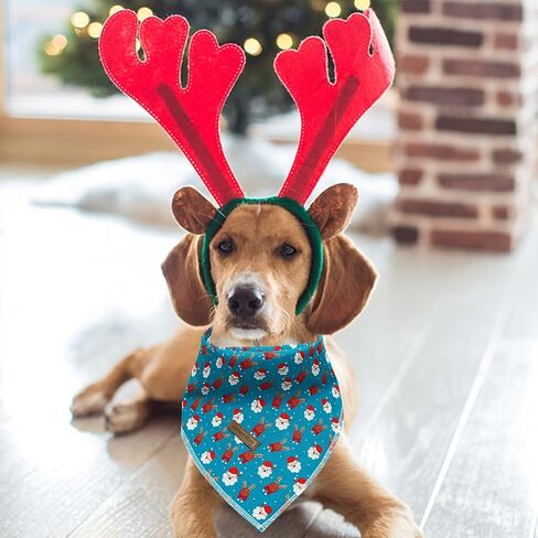 Lionheart glory Christmas Dog Bandana Dog Kerchief 1 Pack Washable Soft Comfortable Dog Scarf, Square Adjustable Girl or Boy Dog Bandanas for Medium Large Dogs in Kuwait