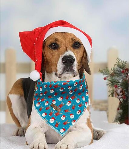 Lionheart glory Christmas Dog Bandana Dog Kerchief 1 Pack Washable Soft Comfortable Dog Scarf, Square Adjustable Girl or Boy Dog Bandanas for Medium Large Dogs in Kuwait