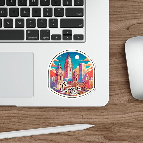Lima Peru Sticker Weatherproof Vintage Decal Vinyl Small Waterproof for Water Bottle Mug Passport Scrapbook Notebook Laptop Tumbler Skateboard Computer Phone 4" ID44990 in Saudi Arabia