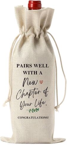 Going Away Gifts for Friends Leaving Away Farewell Retirement Gifts for Women Coworkers New Beginning New Business Owner Gifts for Women Men Pairs Well With A New Chapter of Your Life Wine Bag in Saudi Arabia