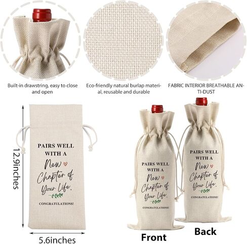 Going Away Gifts for Friends Leaving Away Farewell Retirement Gifts for Women Coworkers New Beginning New Business Owner Gifts for Women Men Pairs Well With A New Chapter of Your Life Wine Bag in Saudi Arabia