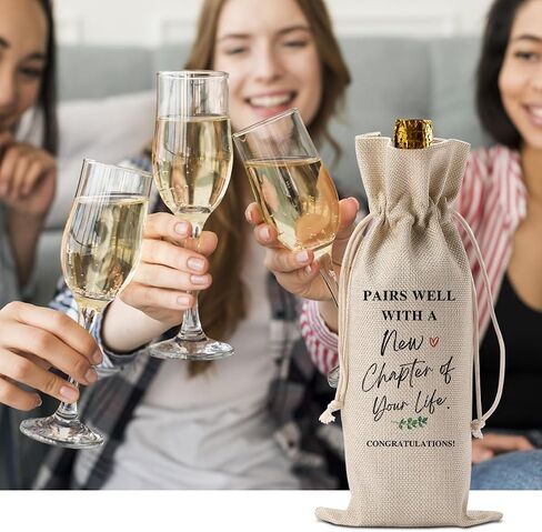 Going Away Gifts for Friends Leaving Away Farewell Retirement Gifts for Women Coworkers New Beginning New Business Owner Gifts for Women Men Pairs Well With A New Chapter of Your Life Wine Bag in Saudi Arabia
