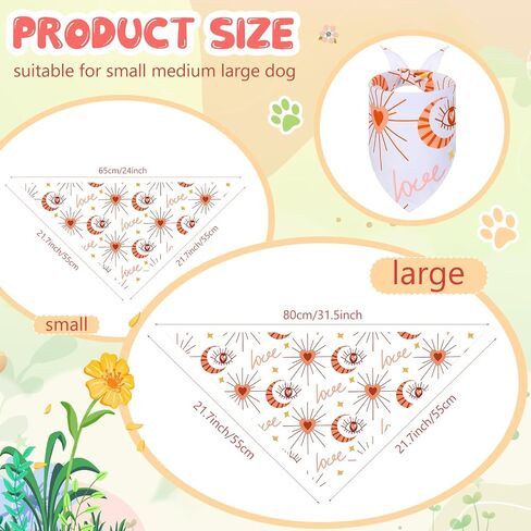 Amylove 50 Pcs Dog Bandanas Bulk for Dogs Puppy Floral Dog Bibs Holiday Washable Scarf Pets Triangle Head Scarfs Bandanas Pet Costume Dog Outfit(Flower,Large) in Saudi Arabia