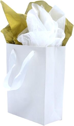 JUNESHE Small Gift Bags with Handles & Tissue Paper,6 Pack 6.3"×3.1"×5.1" Mini Black Gift Bags, Tiny Gift Wrap for Jewelry box, Candles, Retail, Birthday Party Favors, Baby Shower in Saudi Arabia