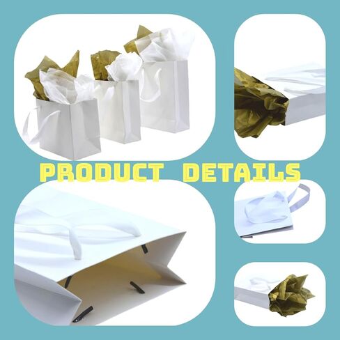 JUNESHE Small Gift Bags with Handles & Tissue Paper,6 Pack 6.3"×3.1"×5.1" Mini Black Gift Bags, Tiny Gift Wrap for Jewelry box, Candles, Retail, Birthday Party Favors, Baby Shower in Saudi Arabia