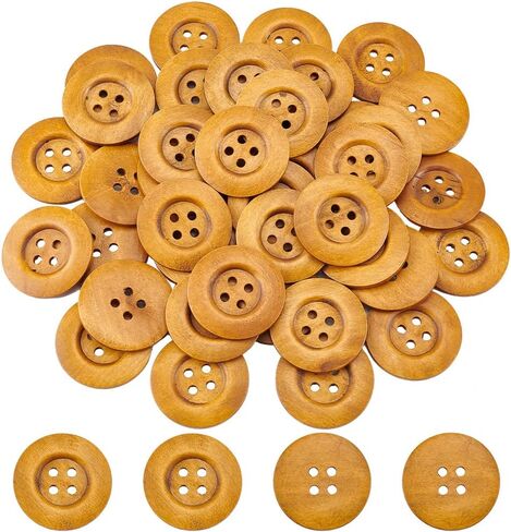 OLYCRAFT 30Pcs Flat Round Wood Buttons 4 Hole Wood Sewing Button 2.4 Inch Large Size Wood Sewing Buttons 4.5mm Hole Handmade Buttons for Sewing Clothing Accessories DIY Crafting Projects Decorations in Saudi Arabia