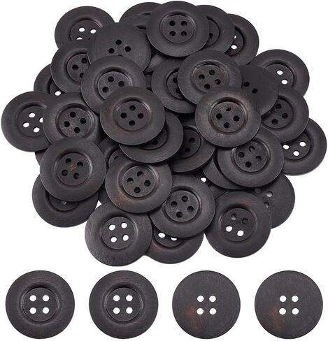 OLYCRAFT 30Pcs Flat Round Wood Buttons 4 Hole Wood Sewing Button 2.4 Inch Large Size Wood Sewing Buttons 4.5mm Hole Handmade Buttons for Sewing Clothing Accessories DIY Crafting Projects Decorations in Saudi Arabia