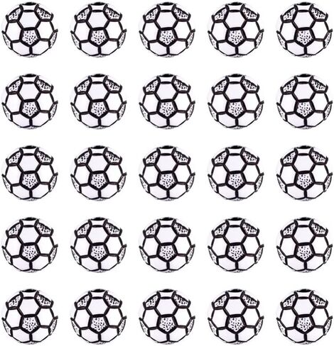 100 قطعة من خرز الأكريليك غير الشفاف بنمط الحرف اليدوية، خرز أكريليك لكرة القدم، خرز كرة القدم، خرز فاصل لقلادة سوار ذاتي الصنع، سلسلة مفاتيح، مجوهرات يدوية، فتحة 2 مم in Kuwait