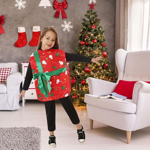 Christmas Gift Box Costume for Kids Sleeveless Christmas Costumes Cosplay Outfit Top for Boys Girls in Saudi Arabia