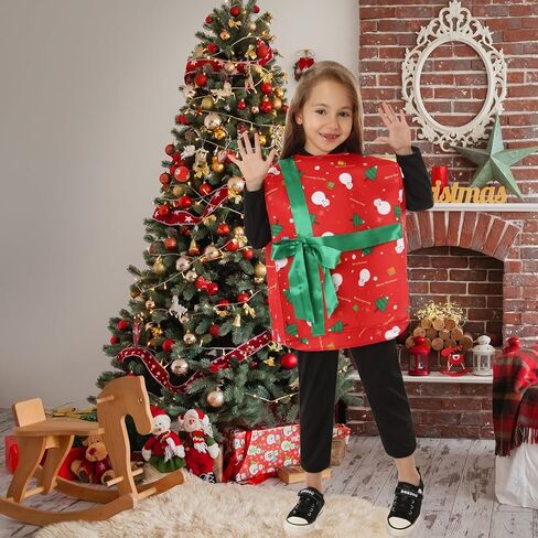 Christmas Gift Box Costume for Kids Sleeveless Christmas Costumes Cosplay Outfit Top for Boys Girls in Saudi Arabia