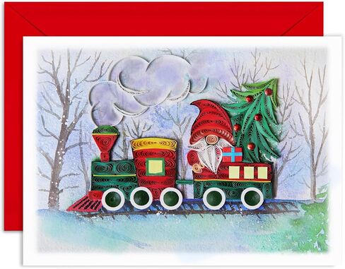 Cardinal Couple Birds Card, Christmas Card, Merry Xmas Religious Greeting Card, Artful Quilling Quilled Card for Holiday, New Year, Mom, Dad, Grandma, Friend, Boss (Cardinal) in Kuwait